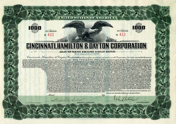 Cincinnati, Hamilton and Dayton Corporation - Gold Bond (Uncanceled)